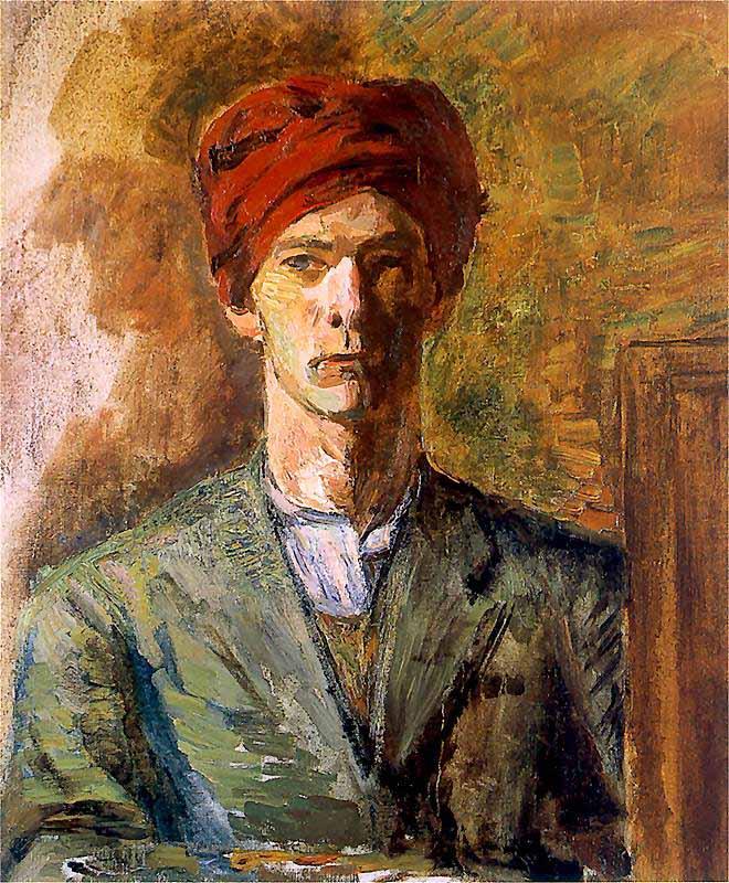 Zygmunt Waliszewski Self portrait in red headwear china oil painting image